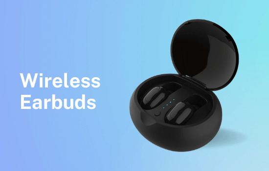 Wireless earbuds — true wireless earbuds in a charging case